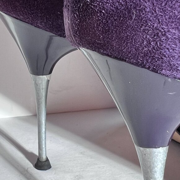 Charles David Purple Suede Pink Swarovski Western Cowboy High Heel Boot Sz 8.5 - Picture 8 of 14